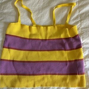 MOTHER Striped Ribbed Tank in Yellow & Lavender :)